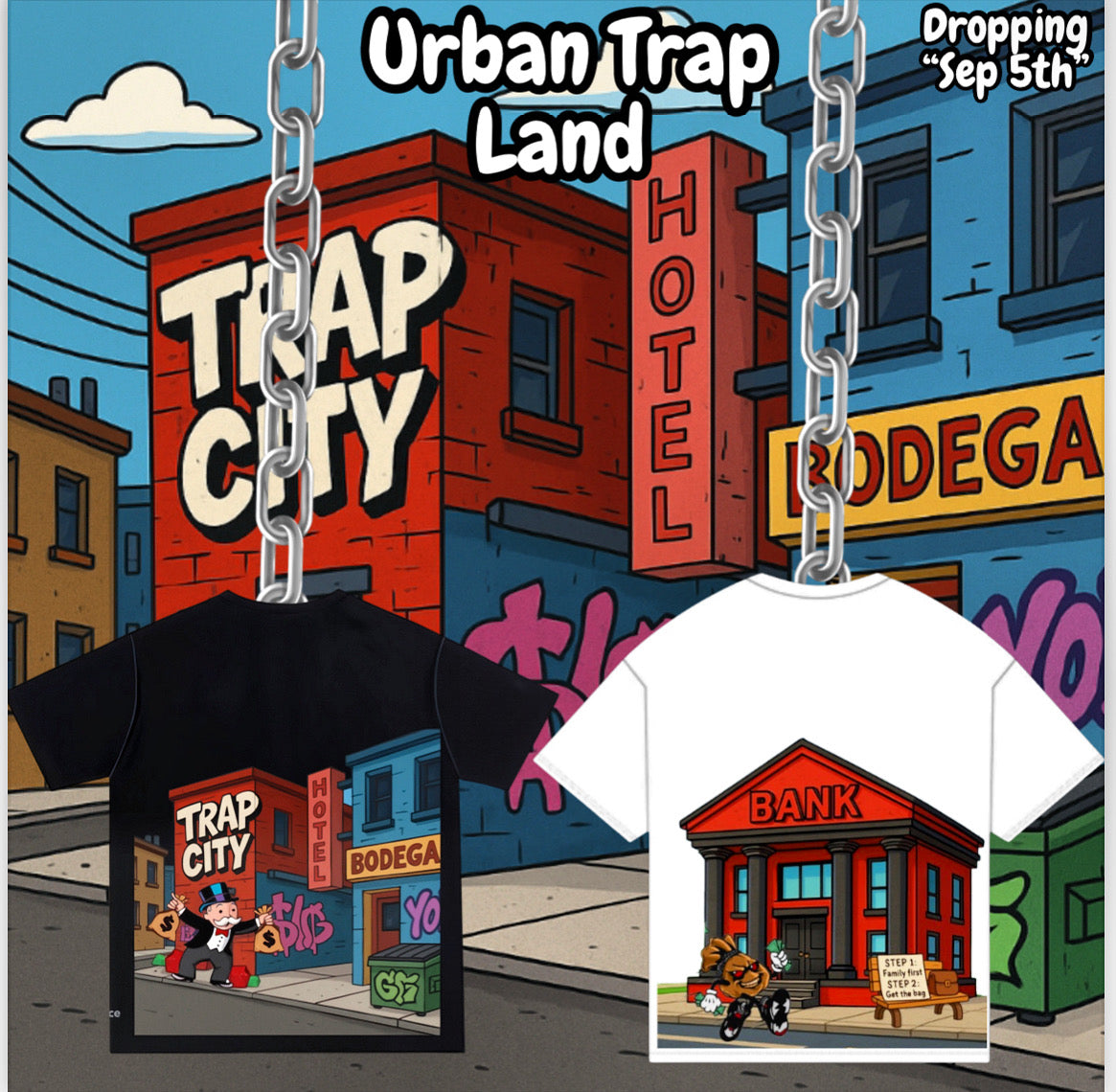 Hustler x Monopoly T-shirts